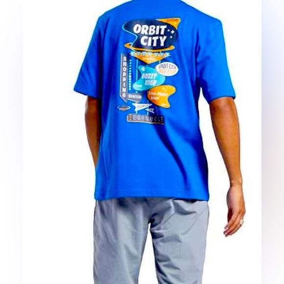 Reebok 2XL Men’s Standard Graphic Tee, Jetsons meet the Flintstones Blue - Picture 2 of 5